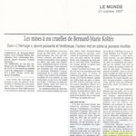 Le monde : Les mises à nu cruelles de Bernard-Marie Koltès dominique frot - le monde - Les mises à nu cruelles de Bernard-Marie Koltès