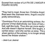 La Fin de l'amour : excerpt : FIgaroscope excerpt : FIgaroscope