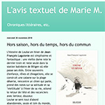 Paru dans L'avis textuel de Marie M. le 30 novembre 2016